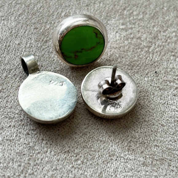 Green Turquoise And Silver Set - Picture 3 of 3